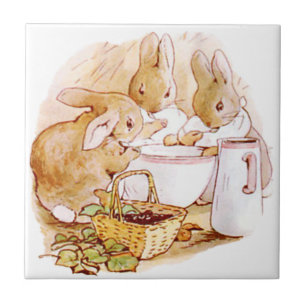 Schattigee Beatrix Potter, Bunnies, Aangepast Tegeltje