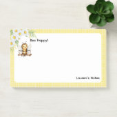 Schattigee "Bee happy" gepersonaliseerd Post-it® Notes (Kantoor)