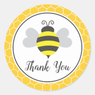 Schattigee Bee & Honeycomb Dank u Ronde Sticker