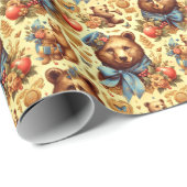 Schattigee Beer Waterverf Cadeaupapier (Rol Hoek)