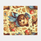 Schattigee Beer Waterverf Fleece Deken (Voorkant (Horizontaal))