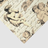 Schattigee  Beige Cherub Angels Frans script Tissuepapier (Detail)