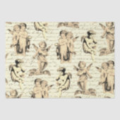 Schattigee  Beige Cherub Angels Frans script Tissuepapier (Voorkant)