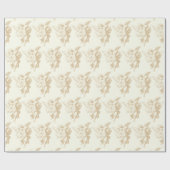 Schattigee Beige Cupid Angel op Ivoor Cadeaupapier (Vlak)