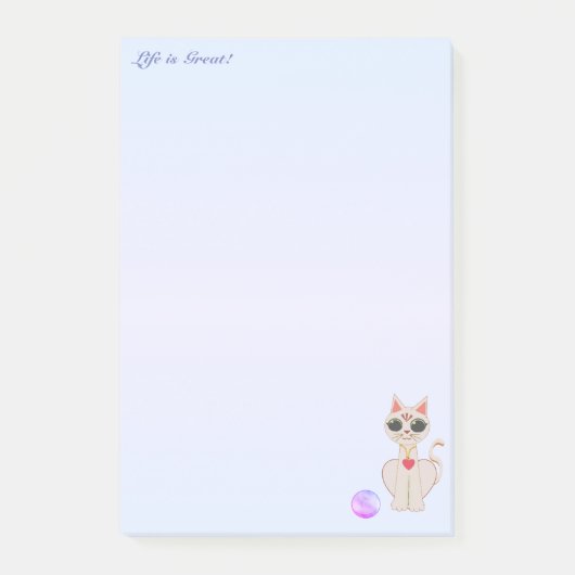 Schattigee beige kat post-it® notes (Voorkant)