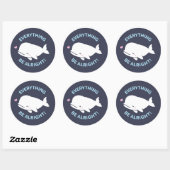 Schattigee Beluga-walvis, alles walvis is goed woo Ronde Sticker (Vel)