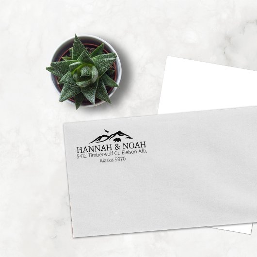 Schattigee berg Beer paar retour adres Rubberstempel