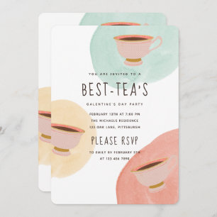 Schattigee Best-Teas Galentine's Day Party Kaart