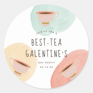 Schattigee Best-Teas Galentine's Day Party Ronde Sticker