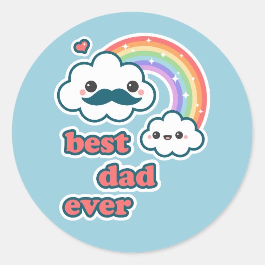 Schattigee Beste Cloud Pap Ronde Sticker (Voorkant)
