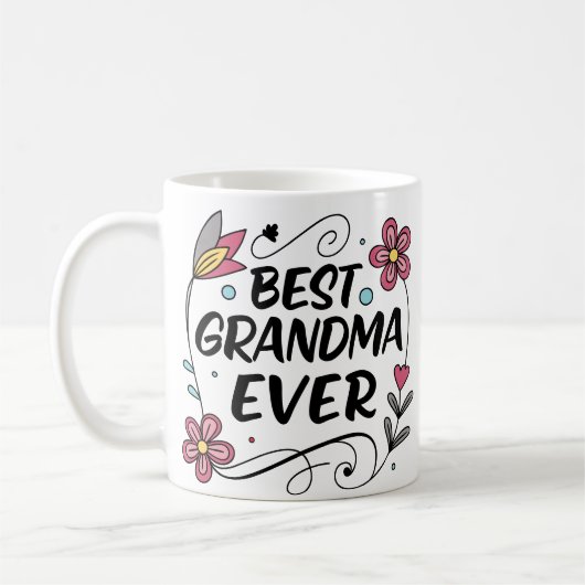 Schattigee Beste Oma Ooit Bloemen Koffie Mok (Links)