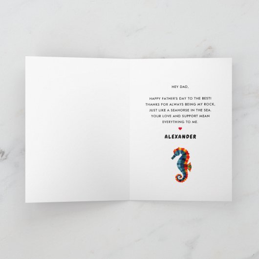 Schattigee beste vader ooit Vaderdag zeepaardfoto Kaart (Binnen)