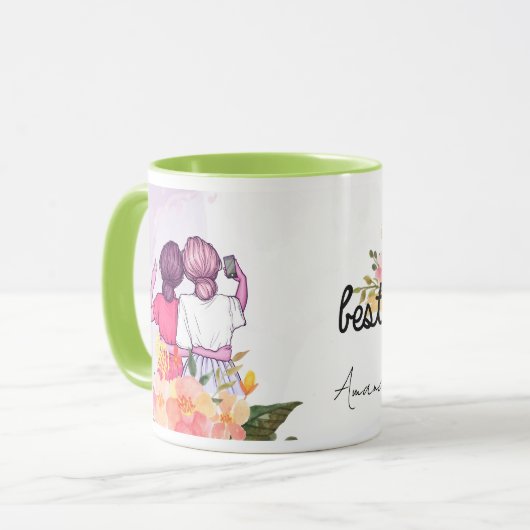 Schattigee beste vrienden voor altijd BFF Custom F Mok (Voorkant links)