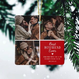 Schattigee Beste 'Vriendje' Ooit 3 Photo Collage Keramisch Ornament