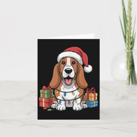 Schattigee Bet Hound Christmas Funny Bhole Hondenl Kaart (Voorkant)