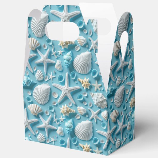 Schattigee betegelde Seashell Pattern Beach Party Bedankdoosjes (Open)
