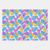 Schattigee betegelde Tropische bladpatroonpartij Inpakpapier Vel (Voorkant 3)