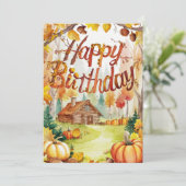 Schattigee betoverde pompoen Herfst Herfst Happy B Kaart (Staand voorkant)