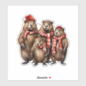 Schattigee Bevers in Sjaals Sticker (Vel)