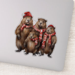 Schattigee Bevers in Sjaals Sticker