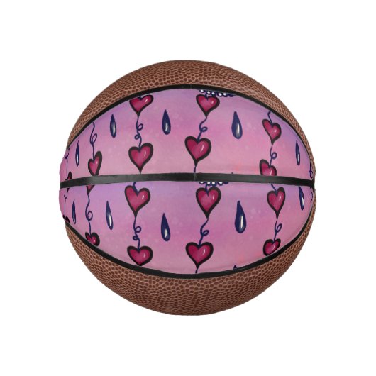 Schattigee bewolking, harten en regendruppels basketbal (Voorkant)