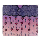 Schattigee bewolking, harten en regendruppels snijplank (Voorkant)