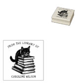 Schattigee  bibliotheekkat 	rubberstempel (Gestempeld)