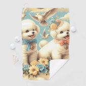  Schattigee Bichon Frisé Illustratie Golfhanddoek (Insitu)