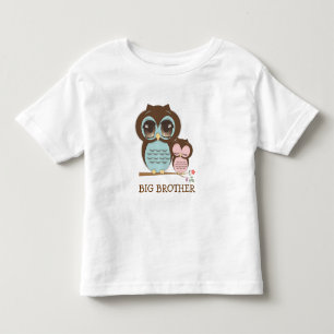 Schattigee Big Brother Owl met Sleepy Lil' Baby Si Kinder Shirts