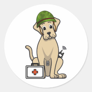 Schattigee Big Dog Dragen legerhelm Ronde Sticker