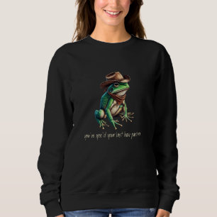 Schattigee Big Green Frog Man Ontwerp Funny Meme Y Trui