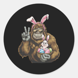 Schattigee Bigfoot Bunny Sasquatch Paasdag Mannen  Ronde Sticker