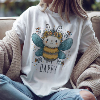 Schattigee bij Happy Waterverf Floral T-shirt
