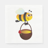 Schattigee bij met honingpot met bloem servet (Voorkant)