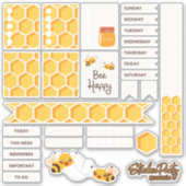 Schattigee bijen hommel honingraat planner Sticker (Voorkant)