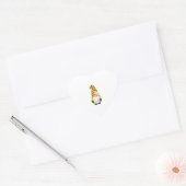 Schattigee bijenknome met bloemen hart sticker (Envelop)