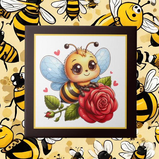 Schattigee bijenliefhebbers Insect Tegeltje