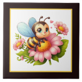 Schattigee bijenliefhebbers Insect Tegeltje (Voorkant)