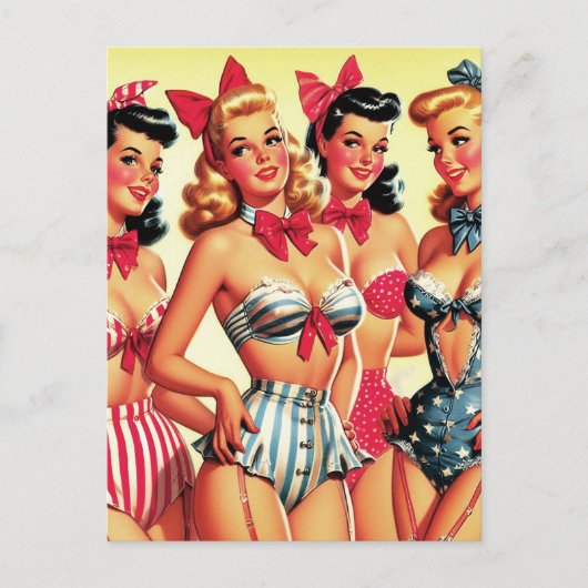Schattigee  Bikini Pin-ups Briefkaart (Voorkant)