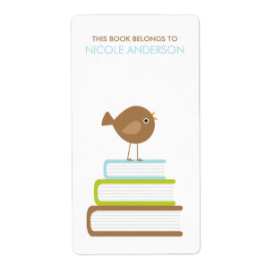 Schattigee Bird Bookplaten Labels