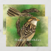 Schattigee Bird Verjaardag Kaart (Voorkant / Achterkant)