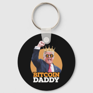 Schattigee Bitcoin Daddy Trump Crypto King Money E Sleutelhanger