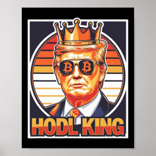 Schattigee Bitcoin King Trump Crypto Shades Toekom Poster