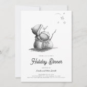 Schattigee Black and White Snowmen kerstfeest Kaart (Voorkant)