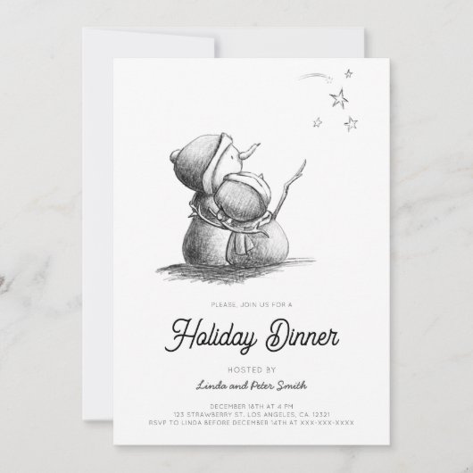 Schattigee Black and White Snowmen kerstfeest Kaart (Voorkant)