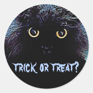 Schattigee Black Cat Trick or treat Stickers