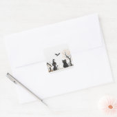 Schattigee Black Cats Halloween Party Vierkante Sticker (Envelop)