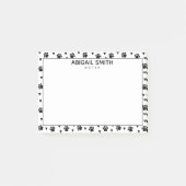 Schattigee Black Dog Paws and Hearts - Gepersonali Post-it® Notes (Voorkant)