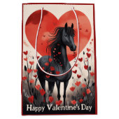 Schattigee Black Horse and Hearts Valentijnsdag Medium Cadeauzakje (Voorkant)