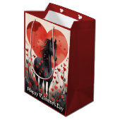 Schattigee Black Horse and Hearts Valentijnsdag Medium Cadeauzakje (Achterkant Gekanteld)